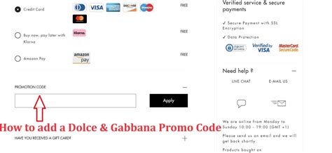 codigo promocional dolce gabbana